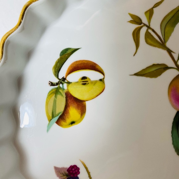 Evesham Gold Quiche Tarte Pie Porcelain Royal Worcester Fruit Gold Trim 10” - Picture 4 of 7